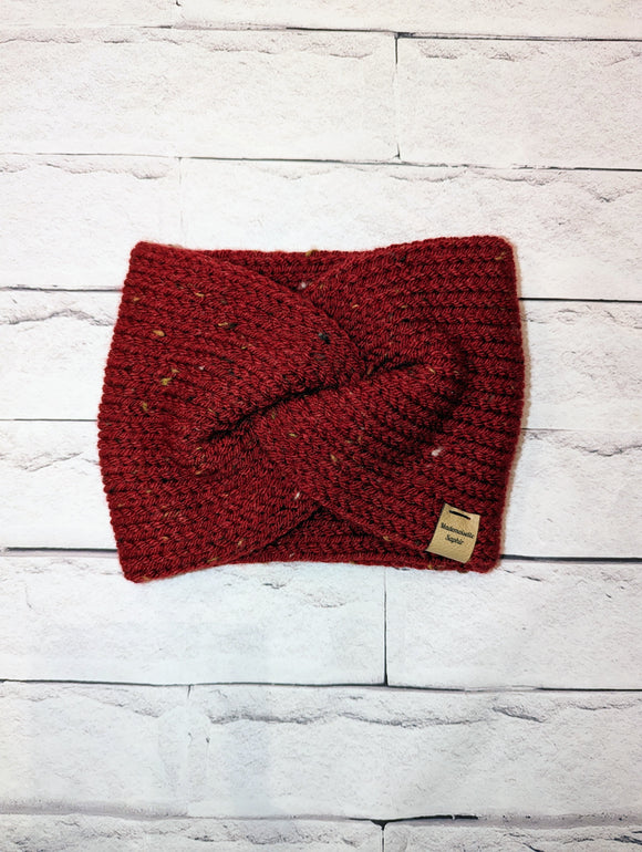 Bandeau au tricot Rouge Tweed