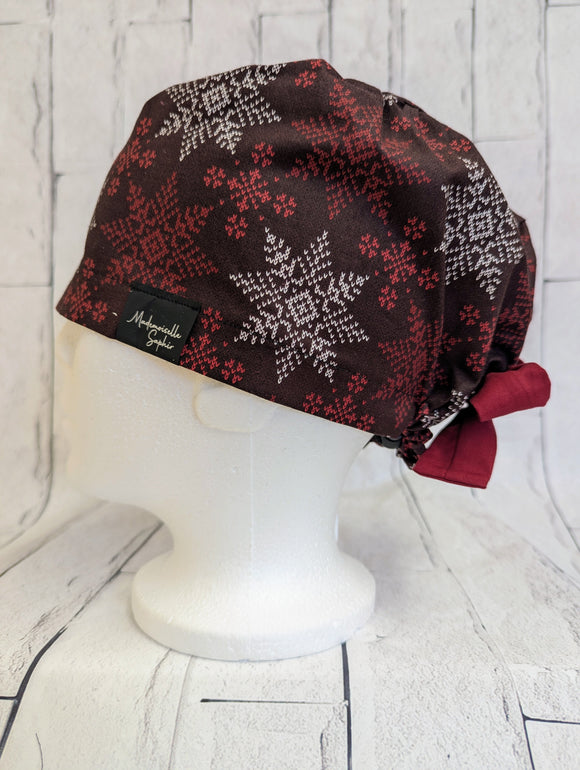 * Noël * Chapeau Chirurgical Flocons Rouges