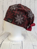 * Noël * Chapeau Chirurgical Flocons Rouges
