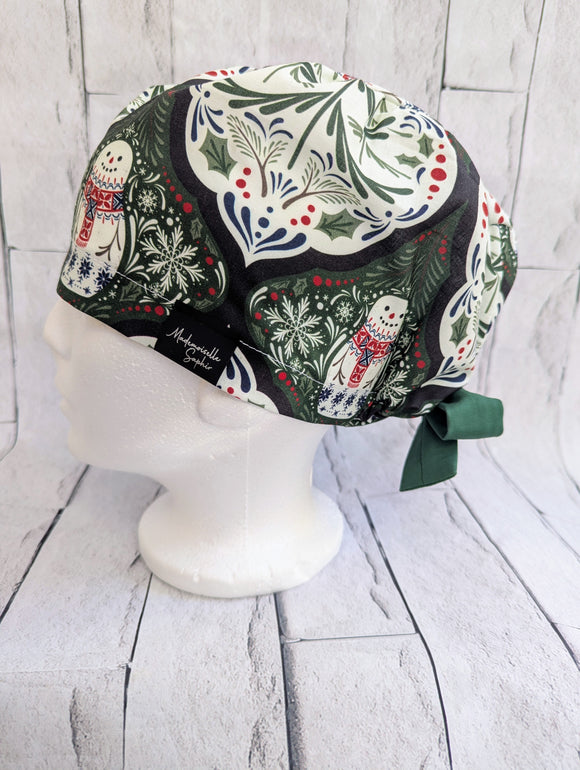 * Noël * Chapeau Chirurgical Bonhomme Vert