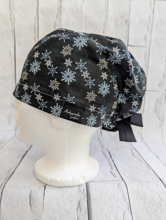 * Noël * Chapeau Chirurgical Flocons Gris