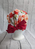 Chapeau Chirurgical Fleurs Corail