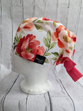 Chapeau Chirurgical Fleurs Corail
